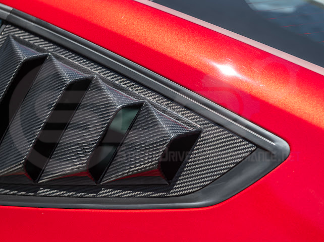 2024-UP FORD MUSTANG S650 | CARBON FIBER SIDE QUARTER WINDOW LOUVER SUN SHADE COVER